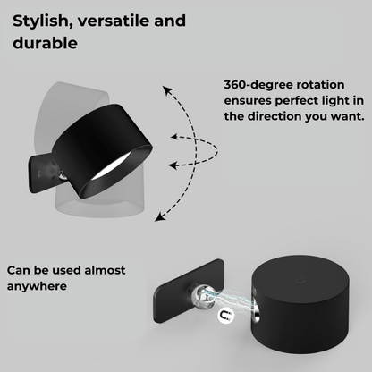 Skorter | Wireless Rechargeable 360° Wall Light | Energy-Saving LED, Touch Control & Versatile for Home Lighting