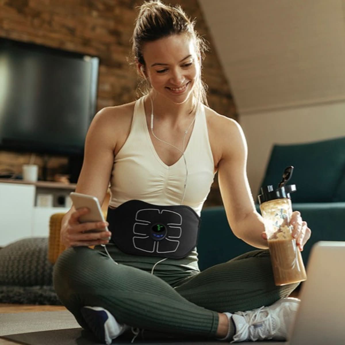 Skorter | Flextone Sculpt – EMS Abdominal Muscle Trainer for effective home training in just 15 minutes