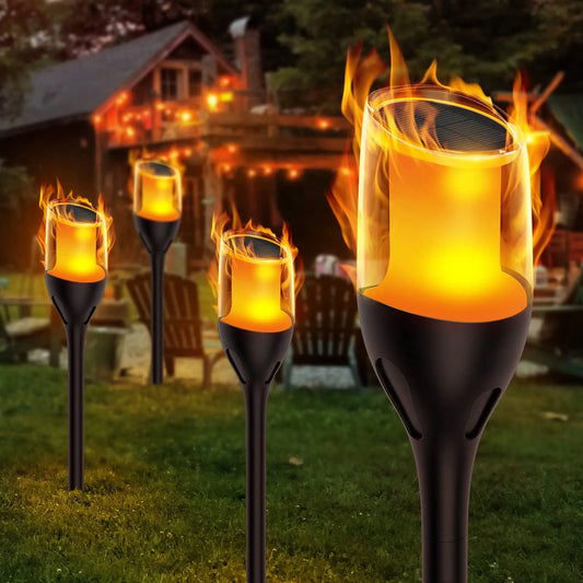 Skorter | Outdoor flickering flame lights, solar torch garden lamps, waterproof LED for terrace and garden
