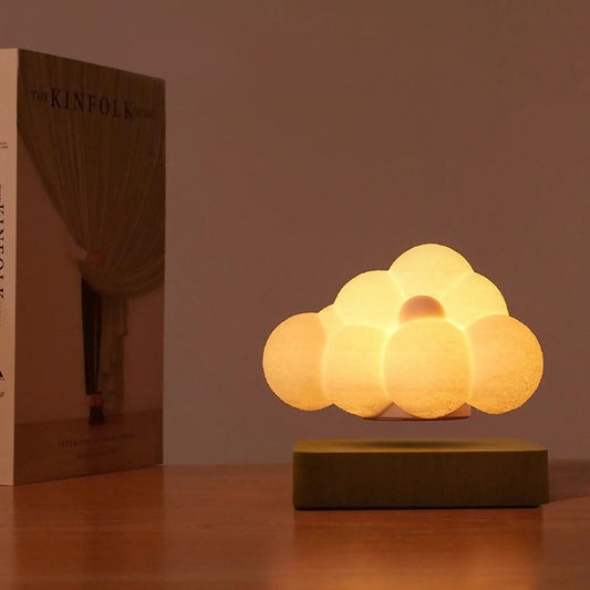 Floating Cloud Wooden Base Lamp