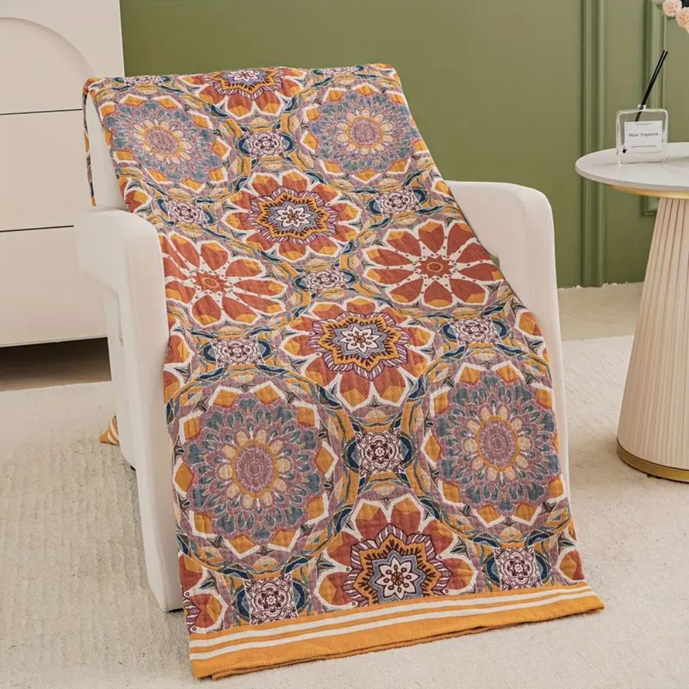 Skorter | Boho Flora Tone Cotton Blanket