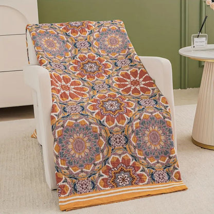 Skorter | Boho Flora Tone Cotton Blanket