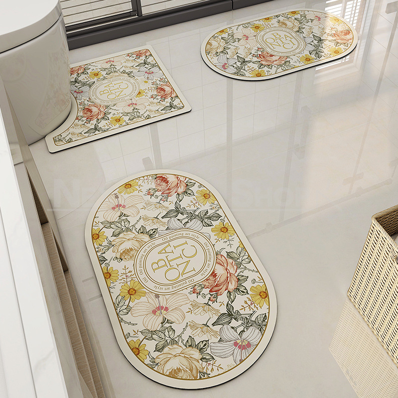 Skorter | Flower Design Quick-Drying Bath Mat