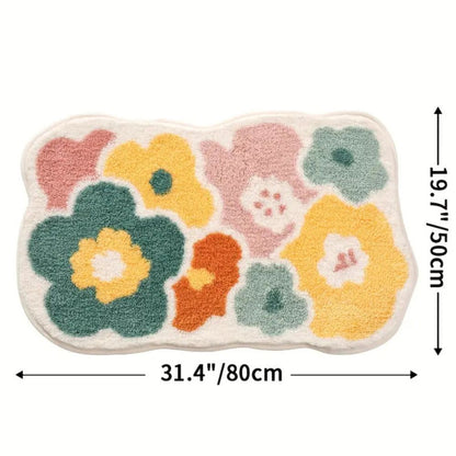 Skorter | Floral Tufted Absorbent Bath Mat