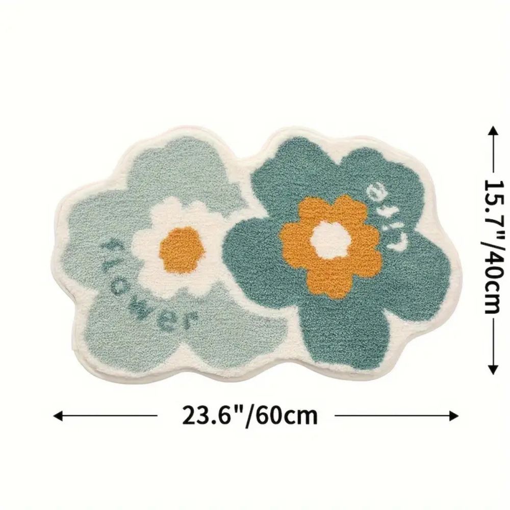 Skorter | Floral Tufted Absorbent Bath Mat