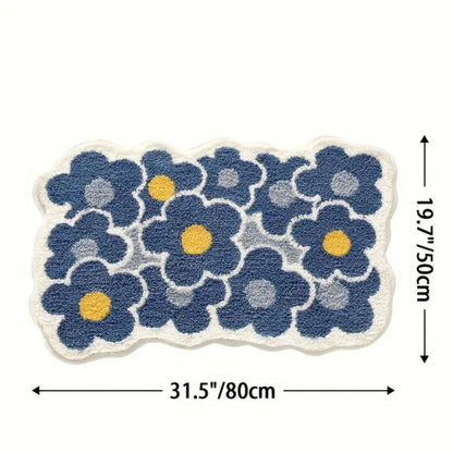 Skorter | Floral Tufted Absorbent Bath Mat