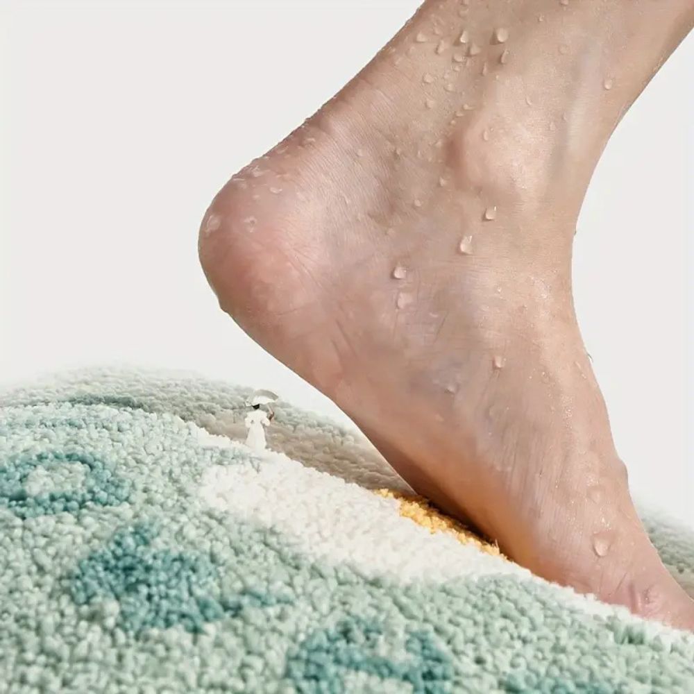 Skorter | Floral Tufted Absorbent Bath Mat