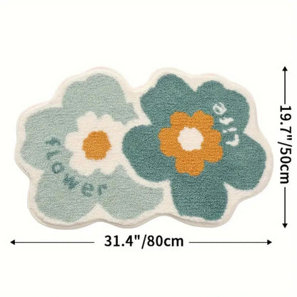 Skorter | Floral Tufted Absorbent Bath Mat