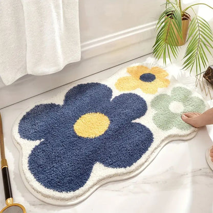 Skorter | Floral Tufted Absorbent Bath Mat