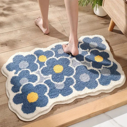 Skorter | Floral Tufted Absorbent Bath Mat