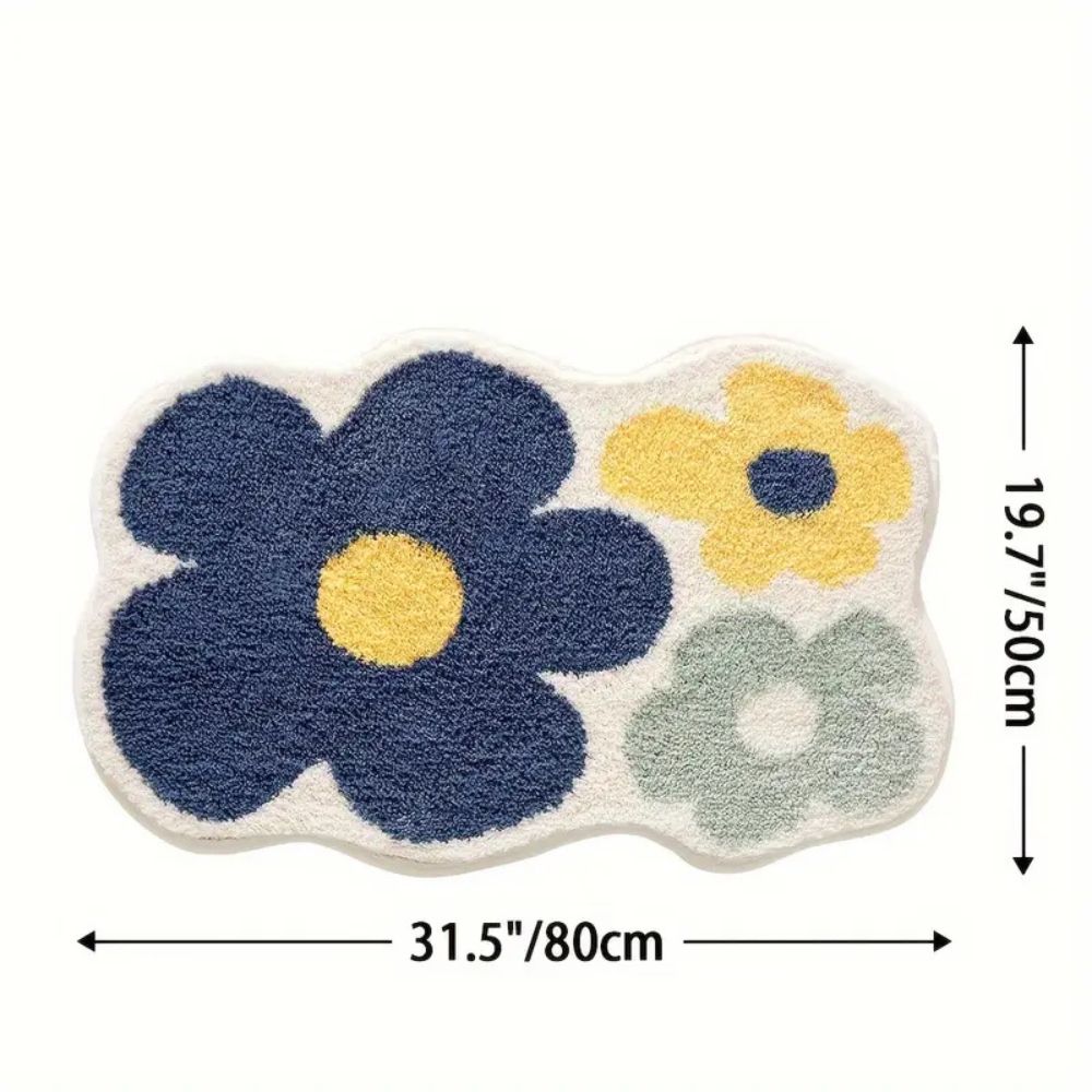 Skorter | Floral Tufted Absorbent Bath Mat