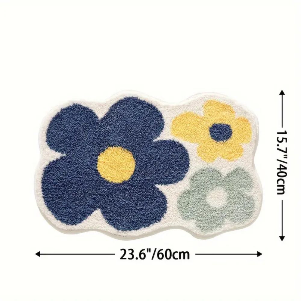 Skorter | Floral Tufted Absorbent Bath Mat