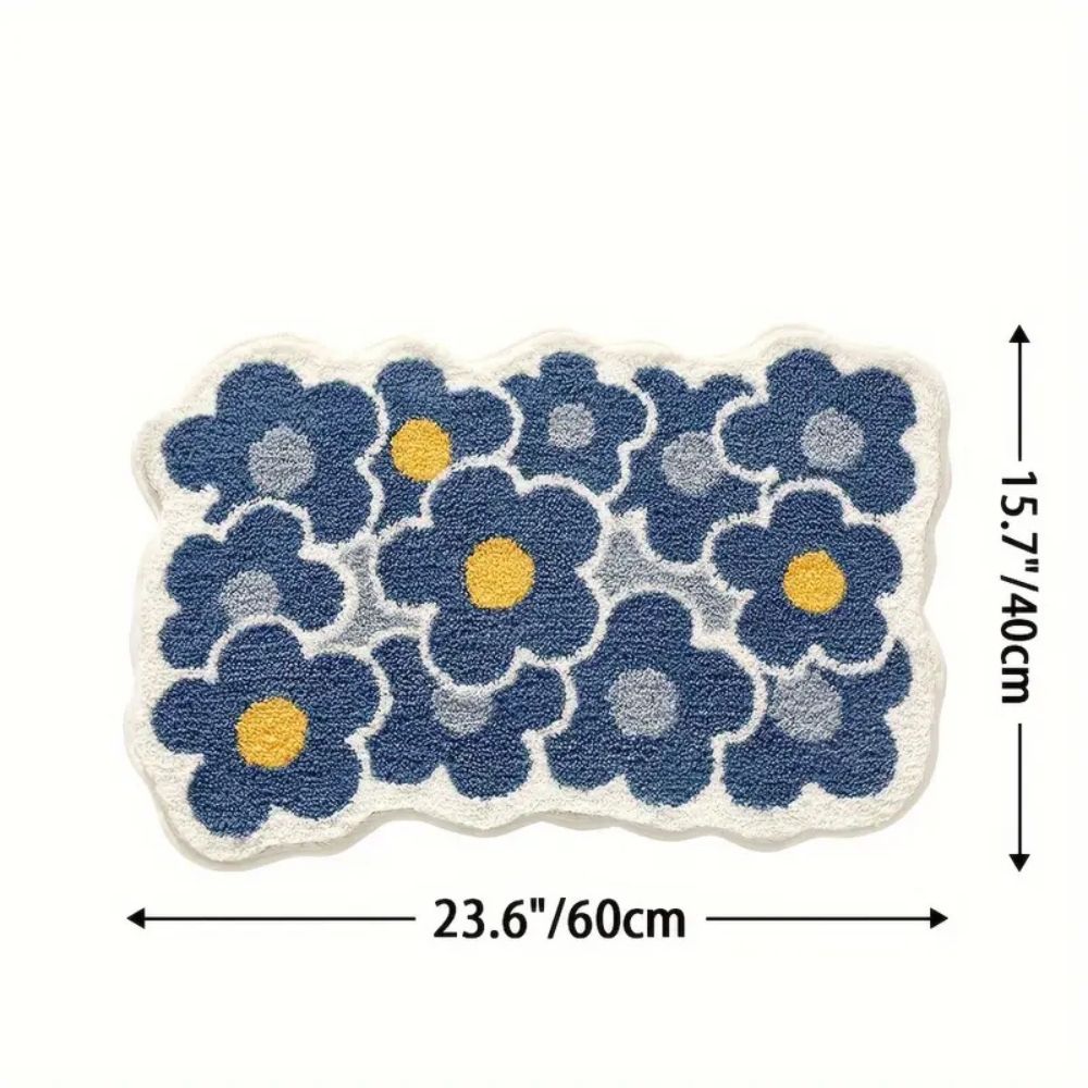 Skorter | Floral Tufted Absorbent Bath Mat
