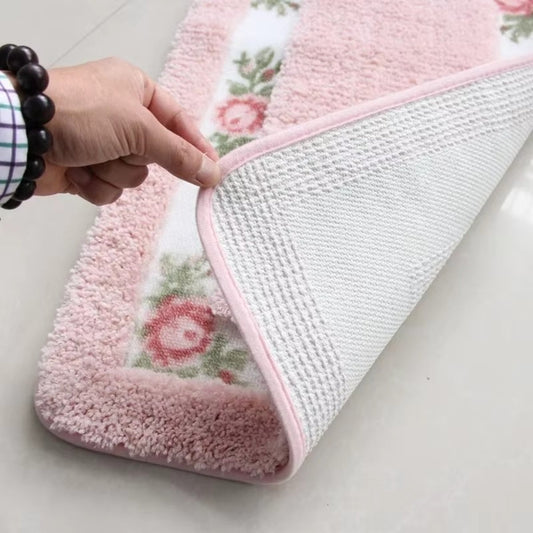 Skorter | Floral Border Absorbent Bath Mat