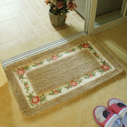 Skorter | Floral Border Absorbent Bath Mat