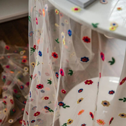 Skorter | Floral Embroidered Lace Tablecloth Cover