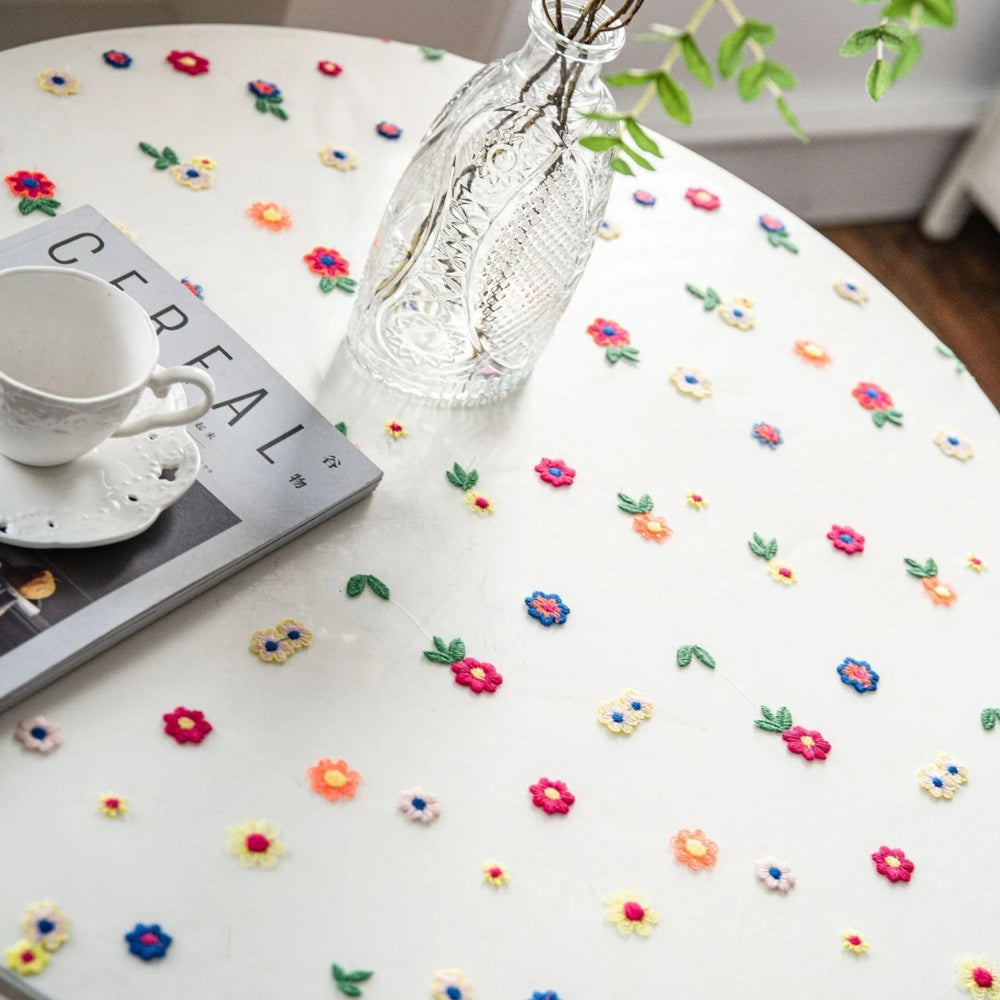 Skorter | Floral Embroidered Lace Tablecloth Cover