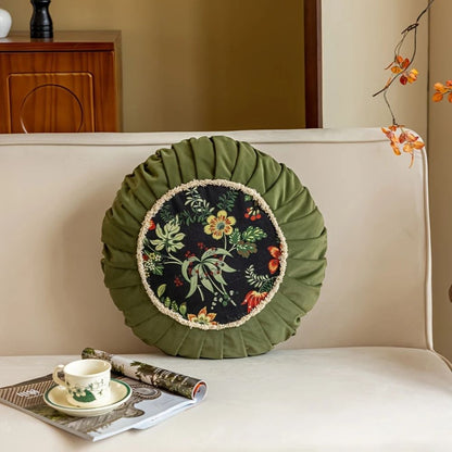 Skorter | Floral Medley Velvet Round Cushion