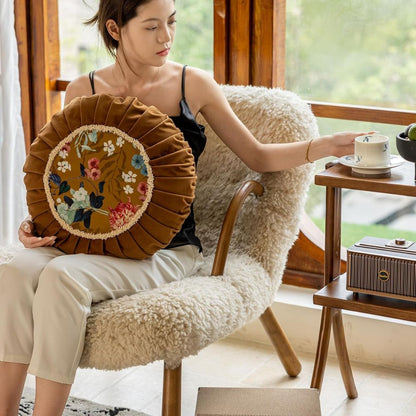 Skorter | Floral Medley Velvet Round Cushion