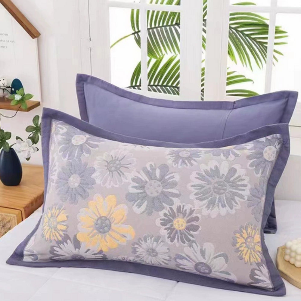 Skorter | Floral Print Cotton Pillowcase | 2pcs