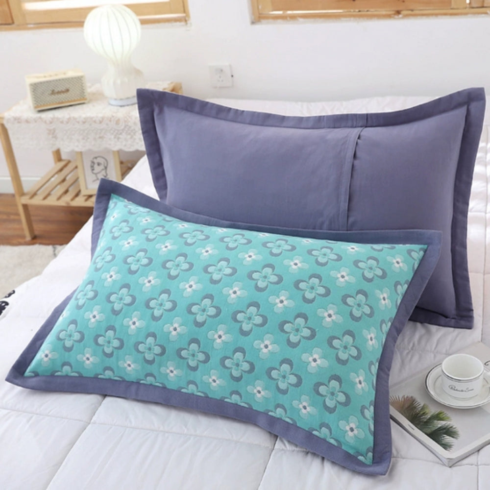 Skorter | Floral Print Cotton Pillowcase | 2pcs