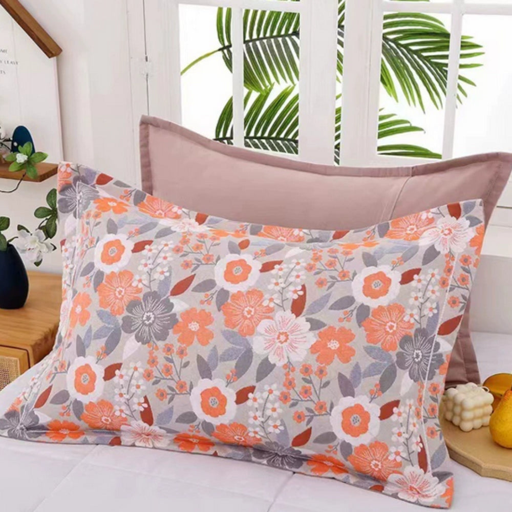 Skorter | Floral Print Cotton Pillowcase | 2pcs