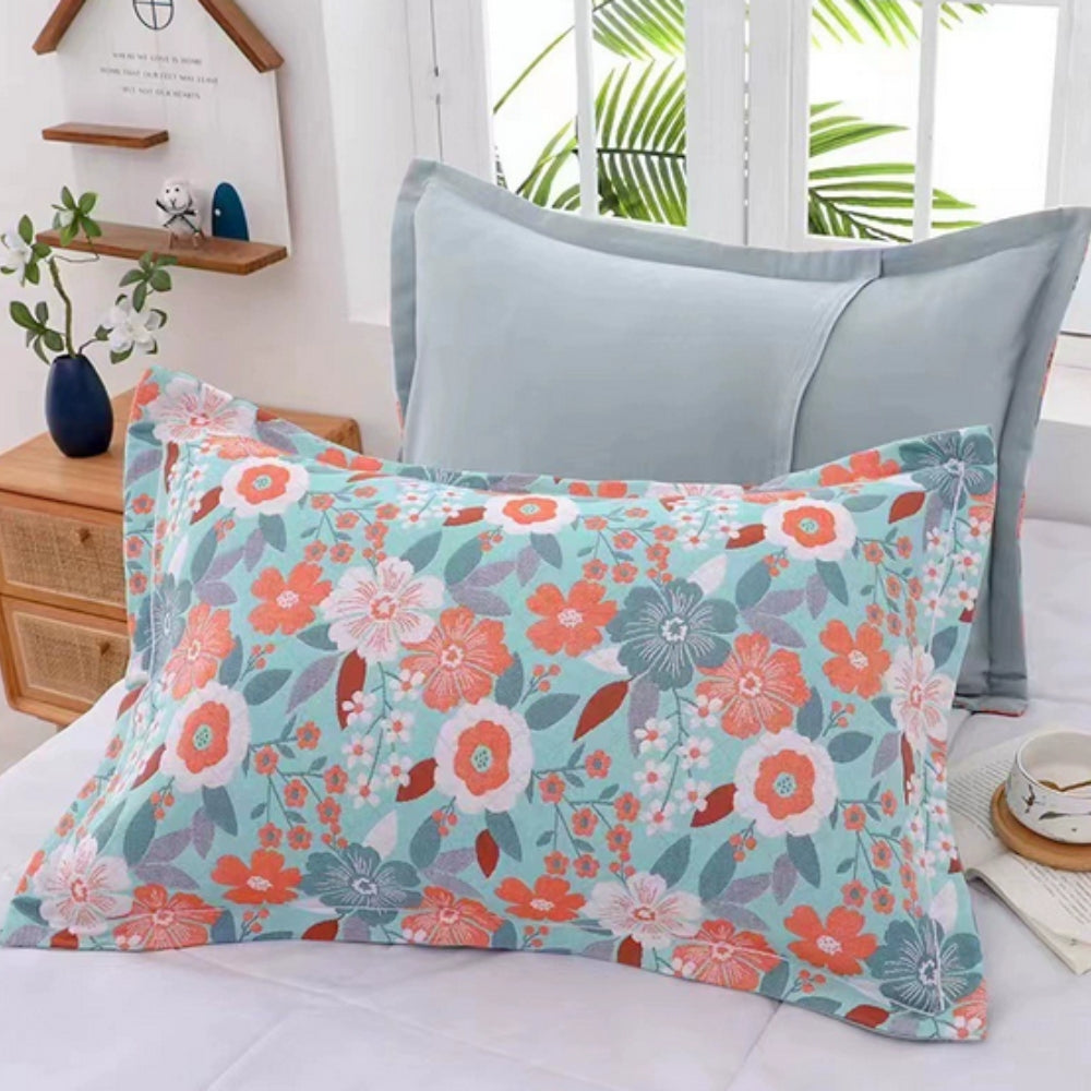 Skorter | Floral Print Cotton Pillowcase | 2pcs