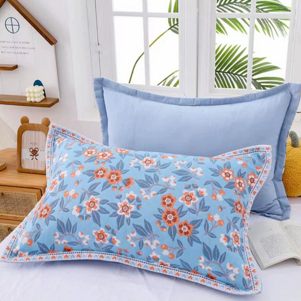 Skorter | Floral Print Cotton Pillowcase | 2pcs