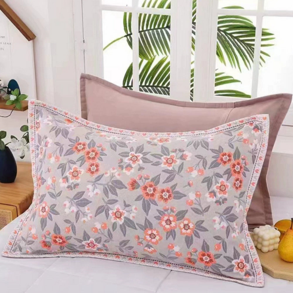 Skorter | Floral Print Cotton Pillowcase | 2pcs
