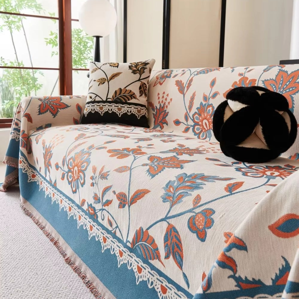 Skorter | Floravell Vintage Chenille Sofa Cover