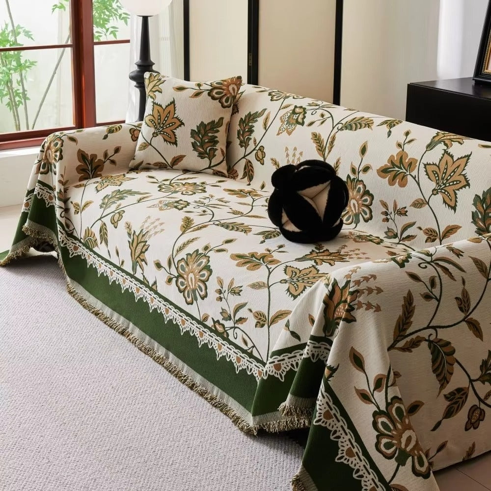 Skorter | Floravell Vintage Chenille Sofa Cover