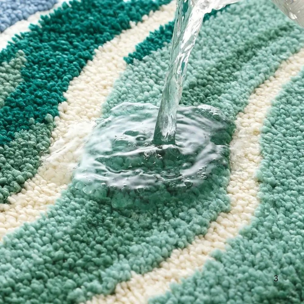 Skorter | Fluffy Ocean Wavy Pattern Bath Mat