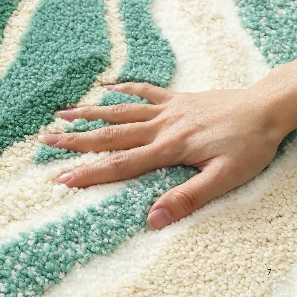 Skorter | Fluffy Ocean Wavy Pattern Bath Mat