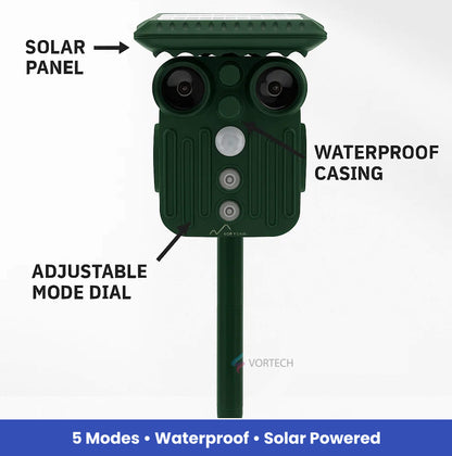 Skorter | Ultrasonic Solar Deer Repeller | 5 Adjustable Modes. Waterproof & Eco-Friendly for Home Gardens and Yards