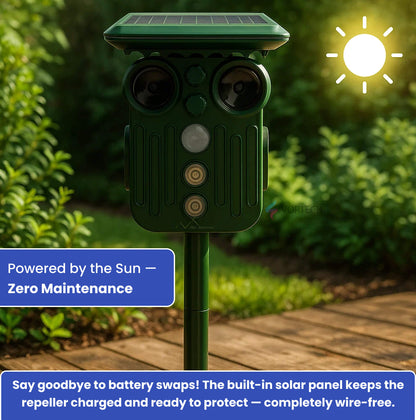 Skorter | Ultrasonic Solar Deer Repeller | 5 Adjustable Modes. Waterproof & Eco-Friendly for Home Gardens and Yards