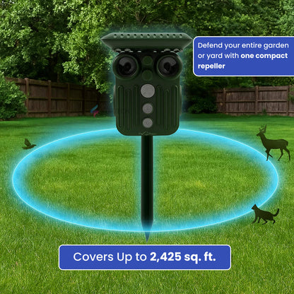 Skorter | Ultrasonic Solar Deer Repeller | 5 Adjustable Modes. Waterproof & Eco-Friendly for Home Gardens and Yards