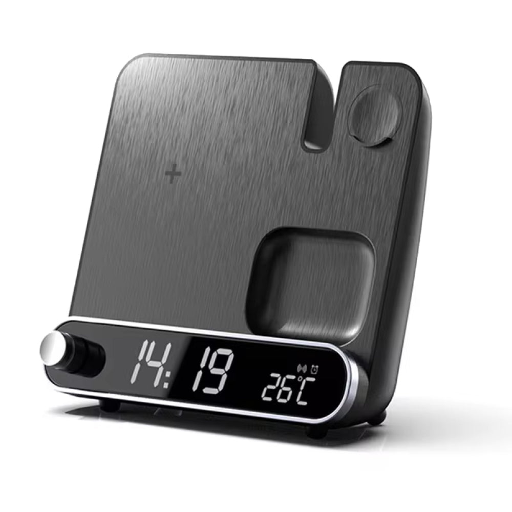 Skorter | 3-in-1 Charging Station: Alarm Clock with iPhone Charger, Watch Stand, and Phone Charging Dock for Apple Devices