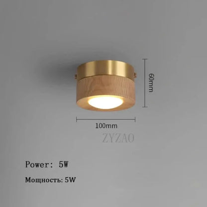 Skorter | Woodenglow - Walnut Ceiling Lamp With Led Spot