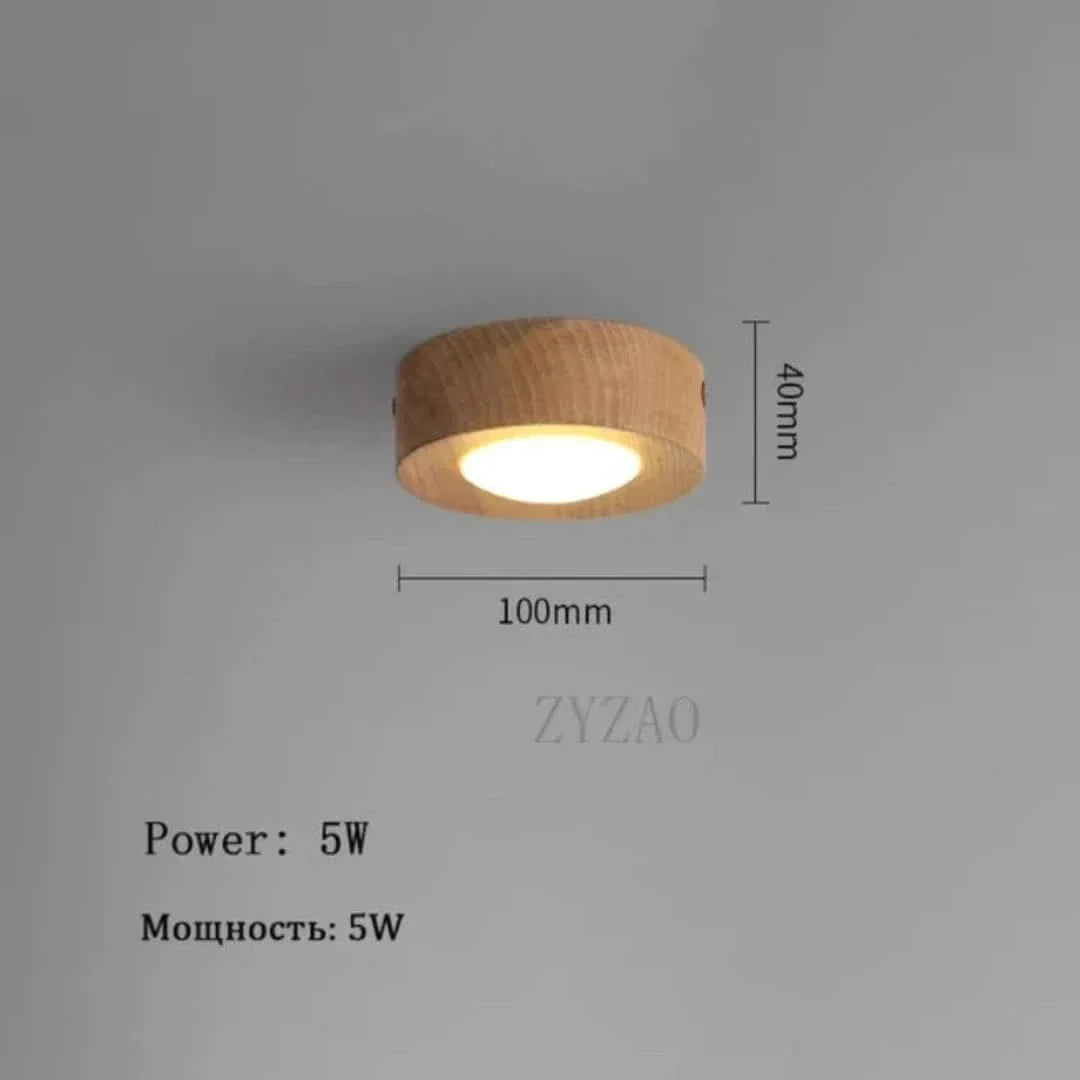 Skorter | Woodenglow - Walnut Ceiling Lamp With Led Spot
