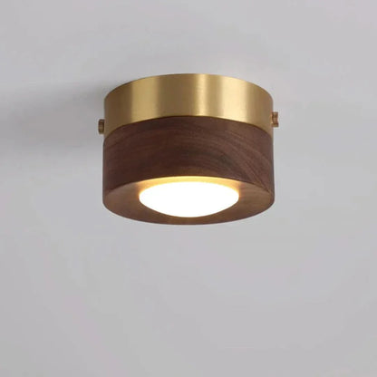 Skorter | Woodenglow - Walnut Ceiling Lamp With Led Spot