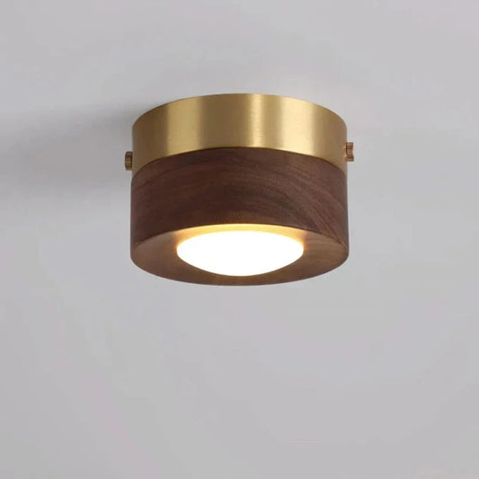 Skorter | Woodenglow - Walnut Ceiling Lamp With Led Spot