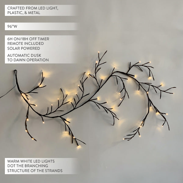 Skorter | Solar-powered LED branch garland with timer