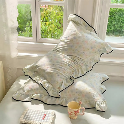 Skorter | Gauze Floral Ruffled Lace Pillowcases