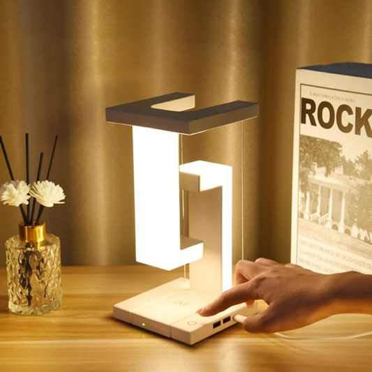Skorter | Magnetic levitating LED table lamp with wireless charging – Modern Antigravity design, compact ABS plastic