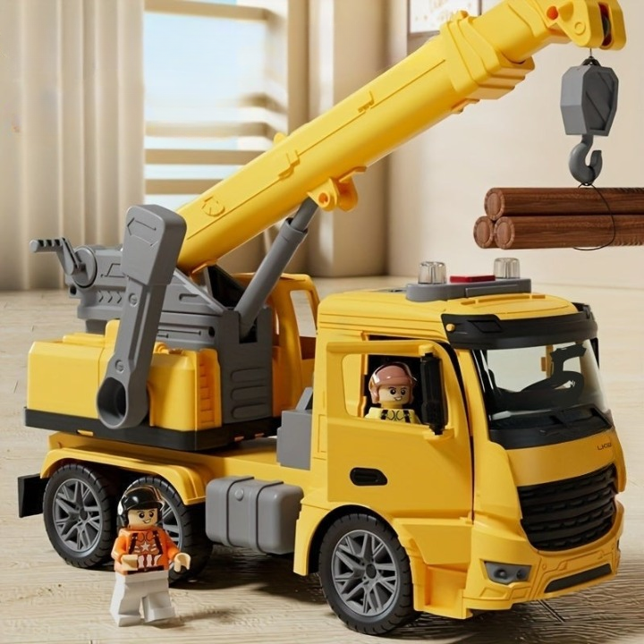 Skorter | Crane Truck Toy with Light & Sound – Movable Boom for Construction Role Play