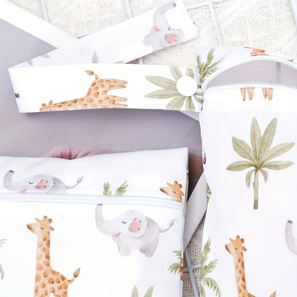 Skorter | Baby Zoo Safari Print Reusable Wet Dry Bag | 3pcs Set