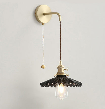 Skorter | Art Deco Pleated Tutu Black Glazed Ceramic Wall Lamp