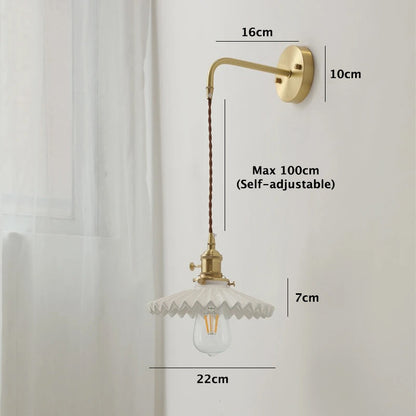 Skorter | Art Deco Pleated Tutu Black Glazed Ceramic Wall Lamp