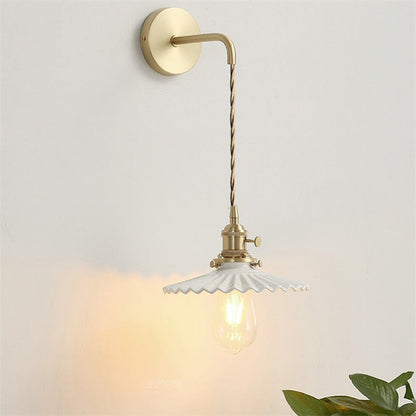 Skorter | Art Deco Pleated Tutu Black Glazed Ceramic Wall Lamp