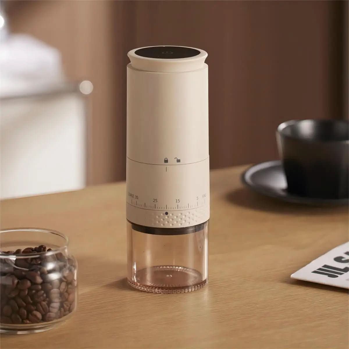 Skorter | Electric coffee grinder with 38 grind settings and USB-C charging function